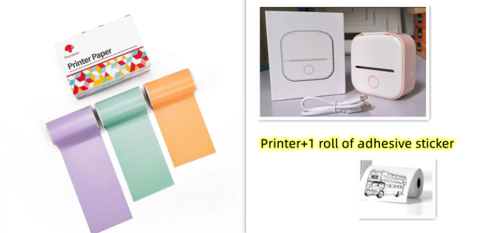 Portable Mini Thermal Label Printer Home Photo Printer Student Wrong Question Printer Bluetooth-Compatible Mini Label Printer Price Tag – תמונה 79