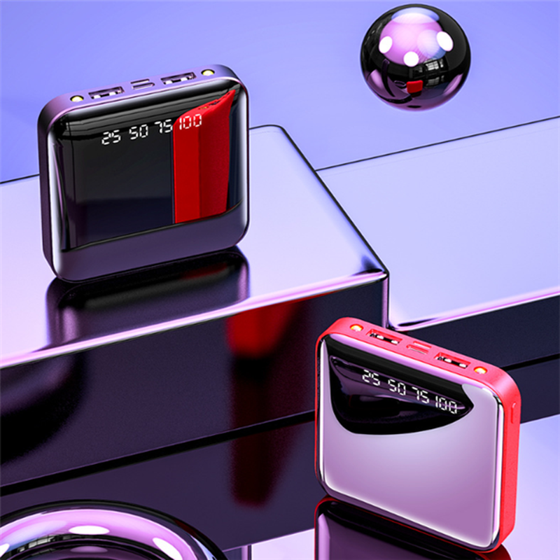 Mini Power Bank 20000 Mah Portable Mirror Digital Display Power Bank – תמונה 8