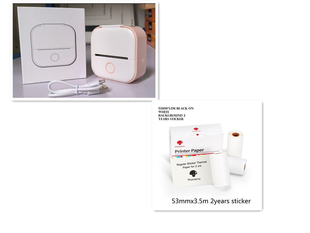 Portable Mini Thermal Label Printer Home Photo Printer Student Wrong Question Printer Bluetooth-Compatible Mini Label Printer Price Tag – תמונה 32