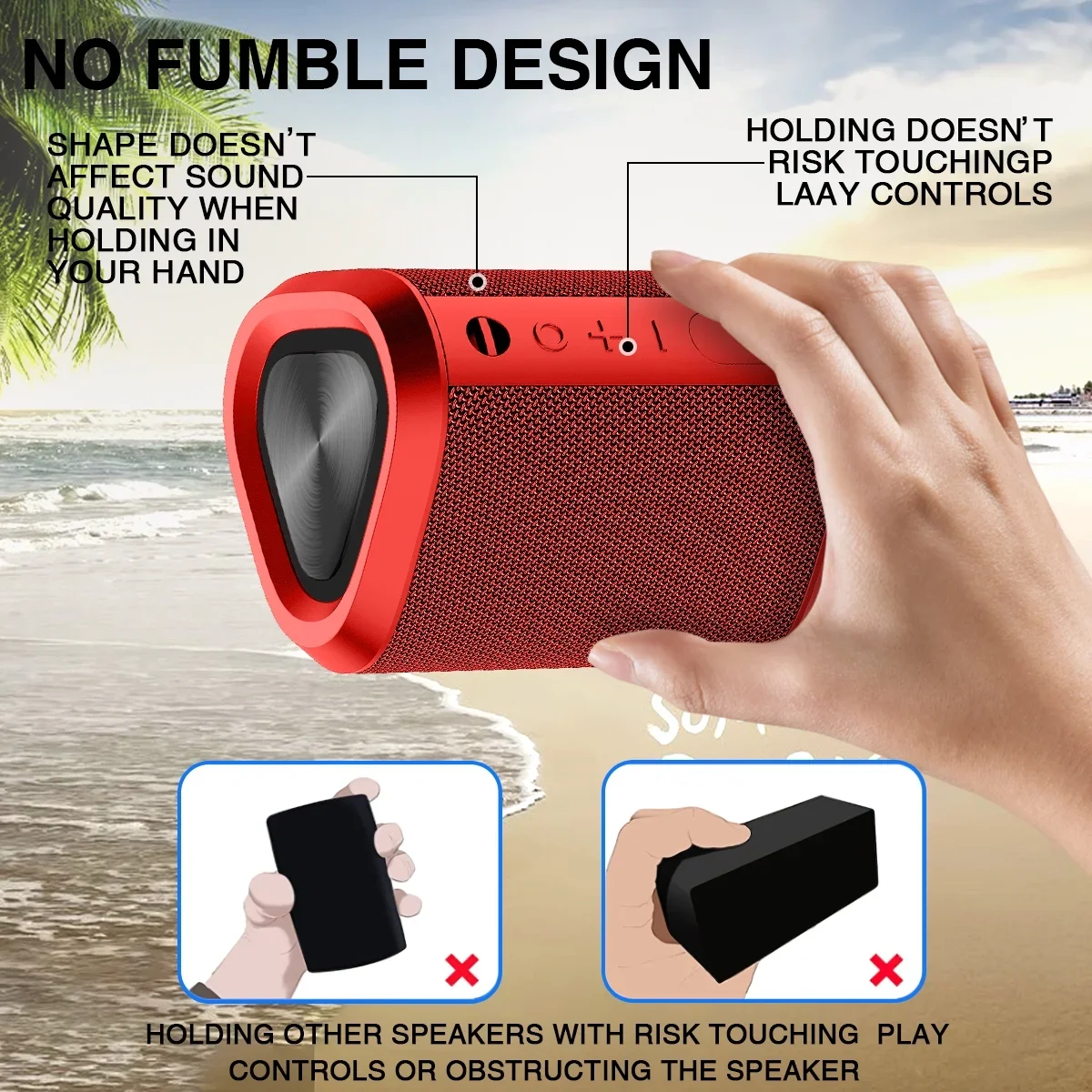 Bluetooth Speaker, 24H Playtime Portable Wireless Bluetooth 5.0 Speaker with Stereo Bass, up to 100 Ft Bluetooth Range, IPX7 Waterproof Mini Bluetooth Speaker – תמונה 3