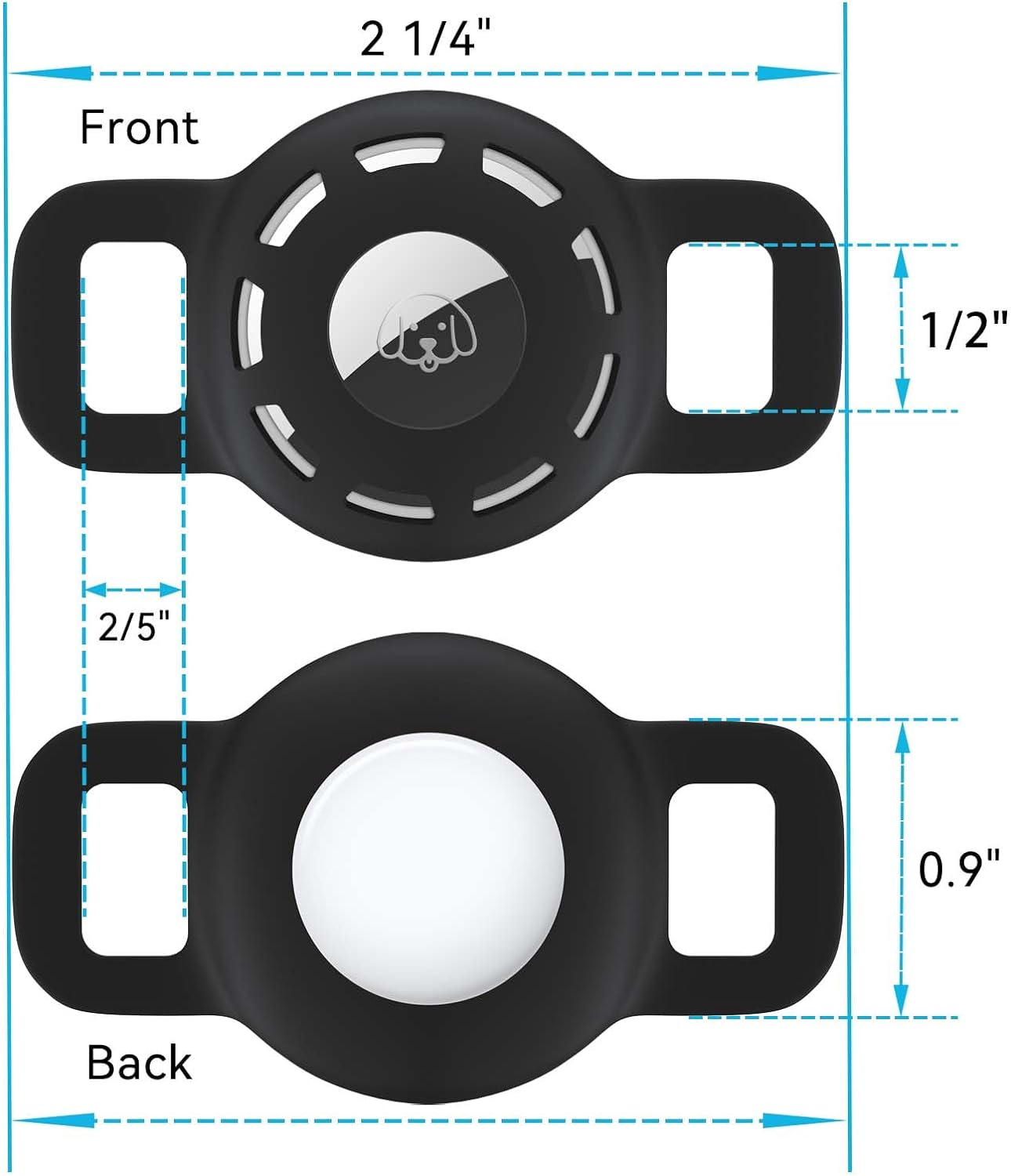 For Air Tag Cat Collar Holder for Apple Air Tag, 2 Pack of Pet Collar Holder for Cat and Small Dog Collar within 1/2 Inch and 2 Pack Protector for Air Tag – תמונה 3
