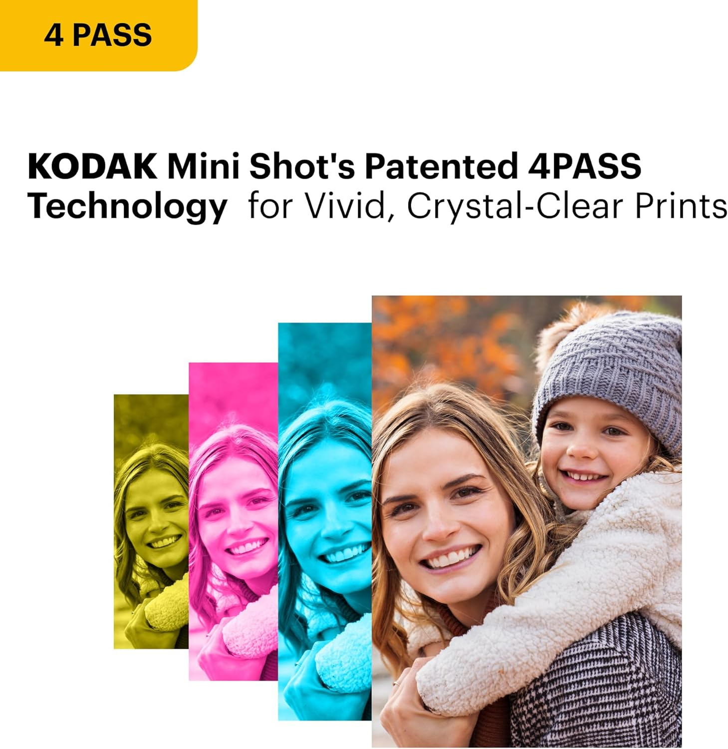 KODAK Mini 2 Retro 4PASS Portable Photo Printer (2.1X3.4 Inches) + 8 Sheets, Black – תמונה 4