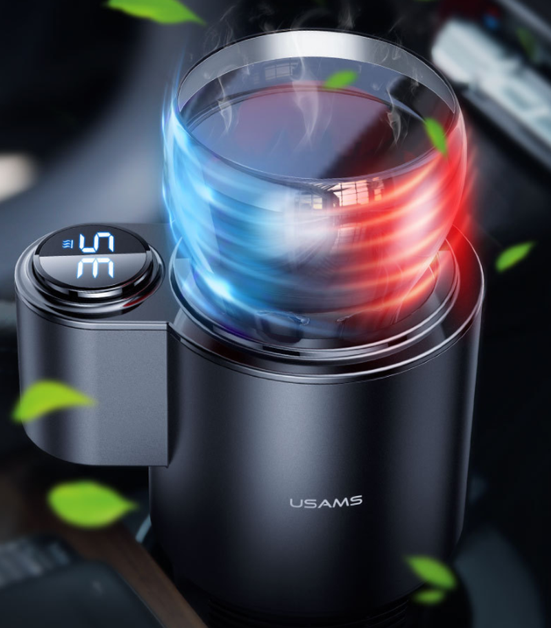 USAMS US-ZB160 Digital Display Smart Car Heating Cooling Cup Car Accessories – תמונה 2