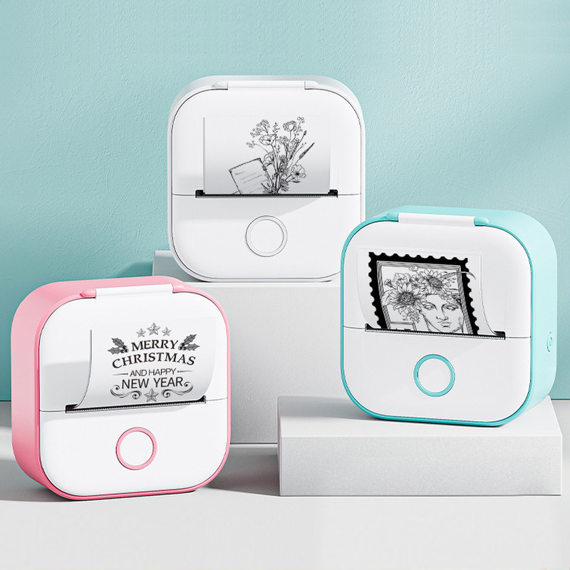 Portable Mini Thermal Label Printer Home Photo Printer Student Wrong Question Printer Bluetooth-Compatible Mini Label Printer Price Tag – תמונה 3