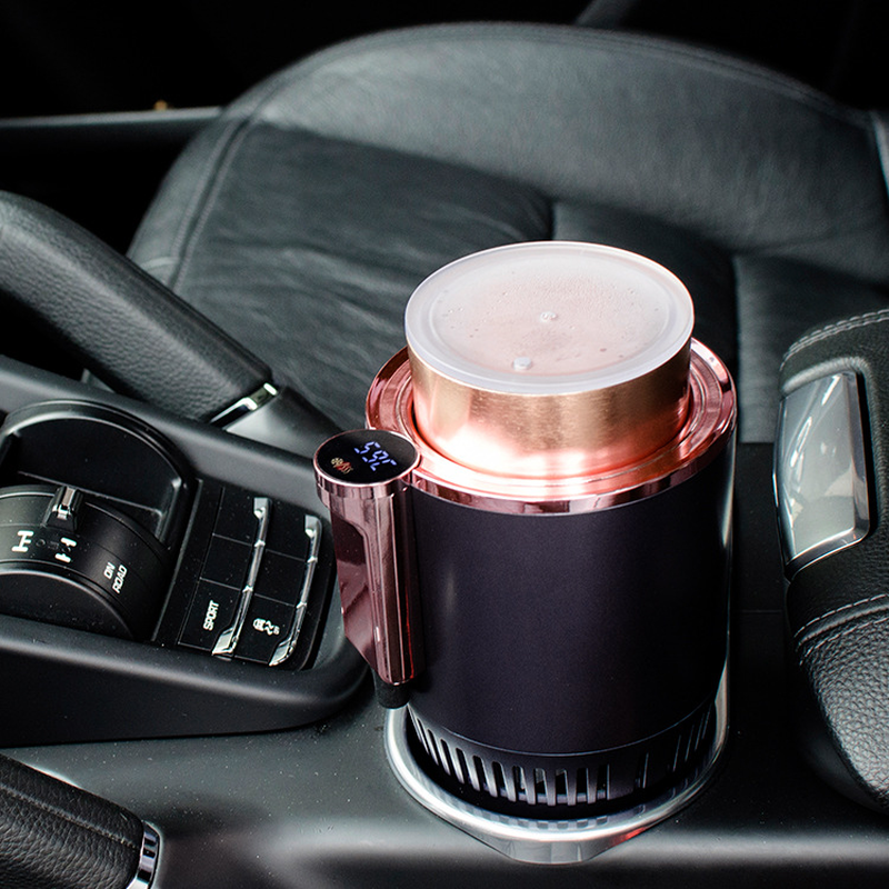2 In1 Car Heating Cooling Cup 12V Smart Car Cup Holder Digital Temperature Display Drink Cup Warmer Cooler Mini Car Refrigerator – תמונה 4