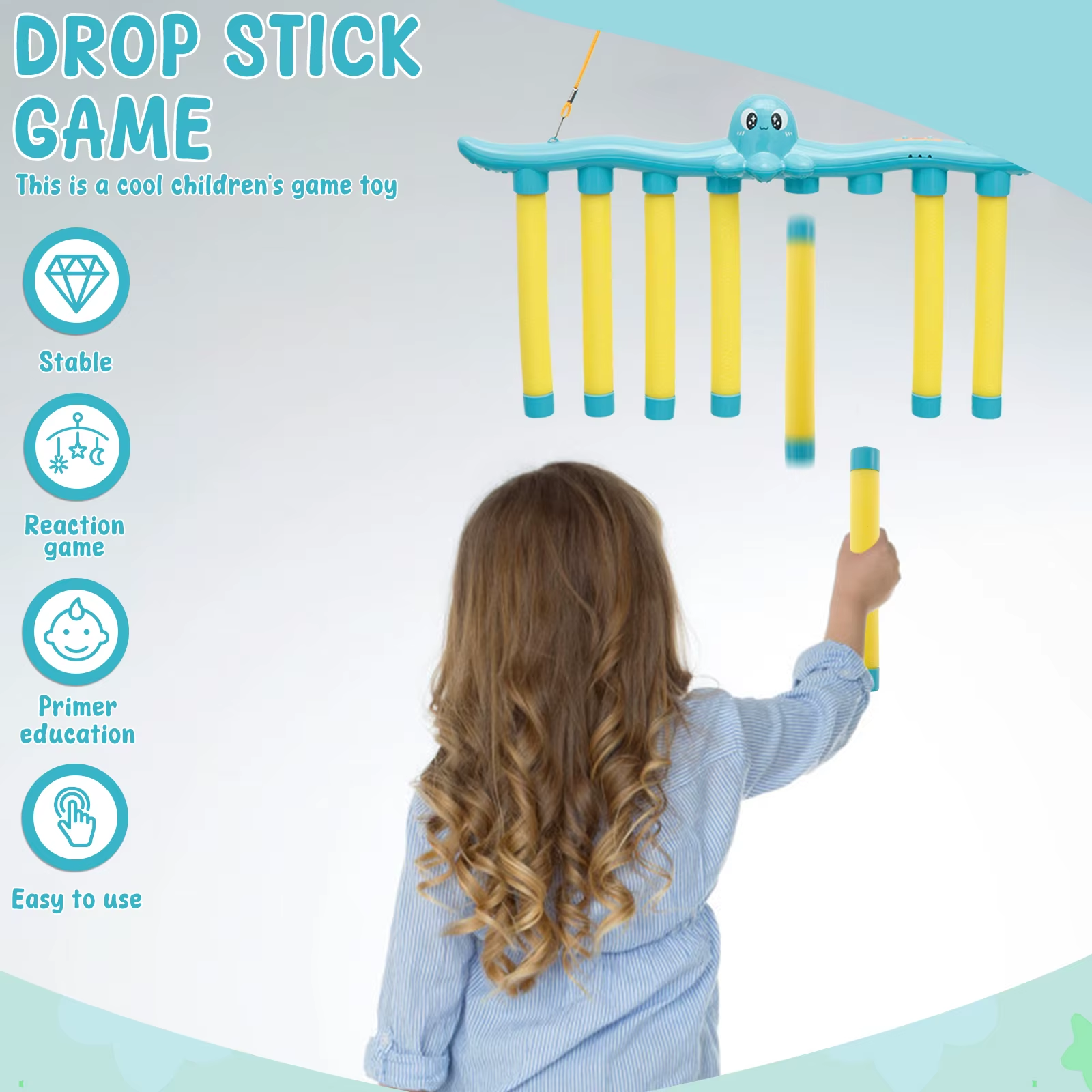 Challenge Falling Sticks Game Kids Stick Catching Toy Training Reaction Hand Eye Educational Parent-Child Interactive Toy Sports – תמונה 3