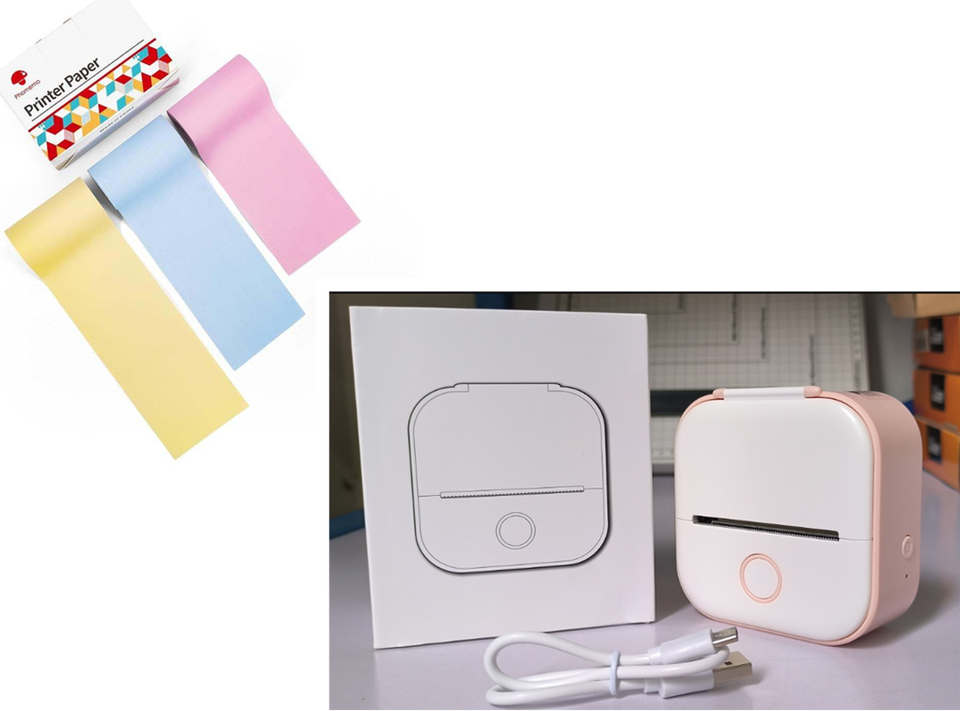 Portable Mini Thermal Label Printer Home Photo Printer Student Wrong Question Printer Bluetooth-Compatible Mini Label Printer Price Tag – תמונה 35