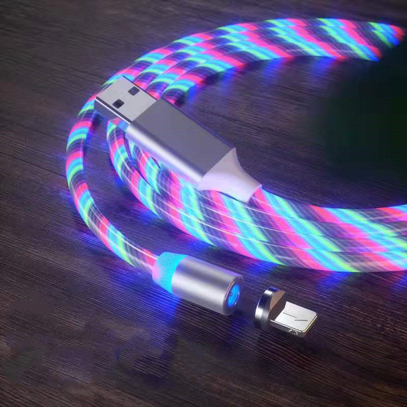 Magnetic Charging Cable Streamer Fast Charging Cable Lighting Micro USB Cable LED Magnet Charger Type-C Cable – תמונה 7