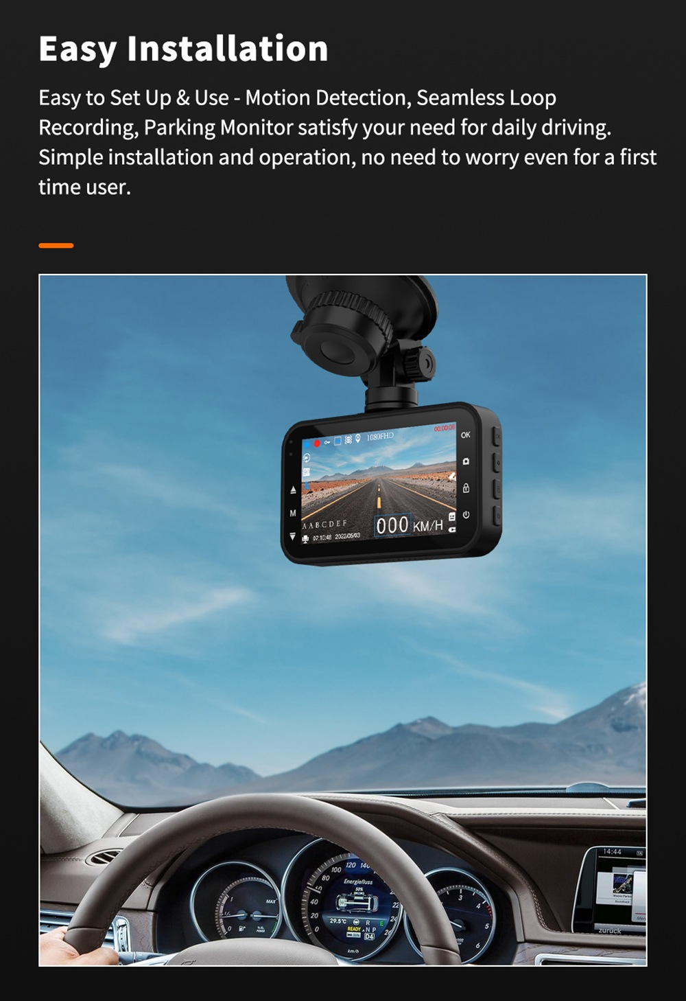 Dash Cam Front and Rear Car Camera Dual Dashcam 1080P FHD – תמונה 16