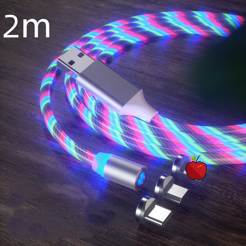 Magnetic Charging Cable Streamer Fast Charging Cable Lighting Micro USB Cable LED Magnet Charger Type-C Cable – תמונה 30