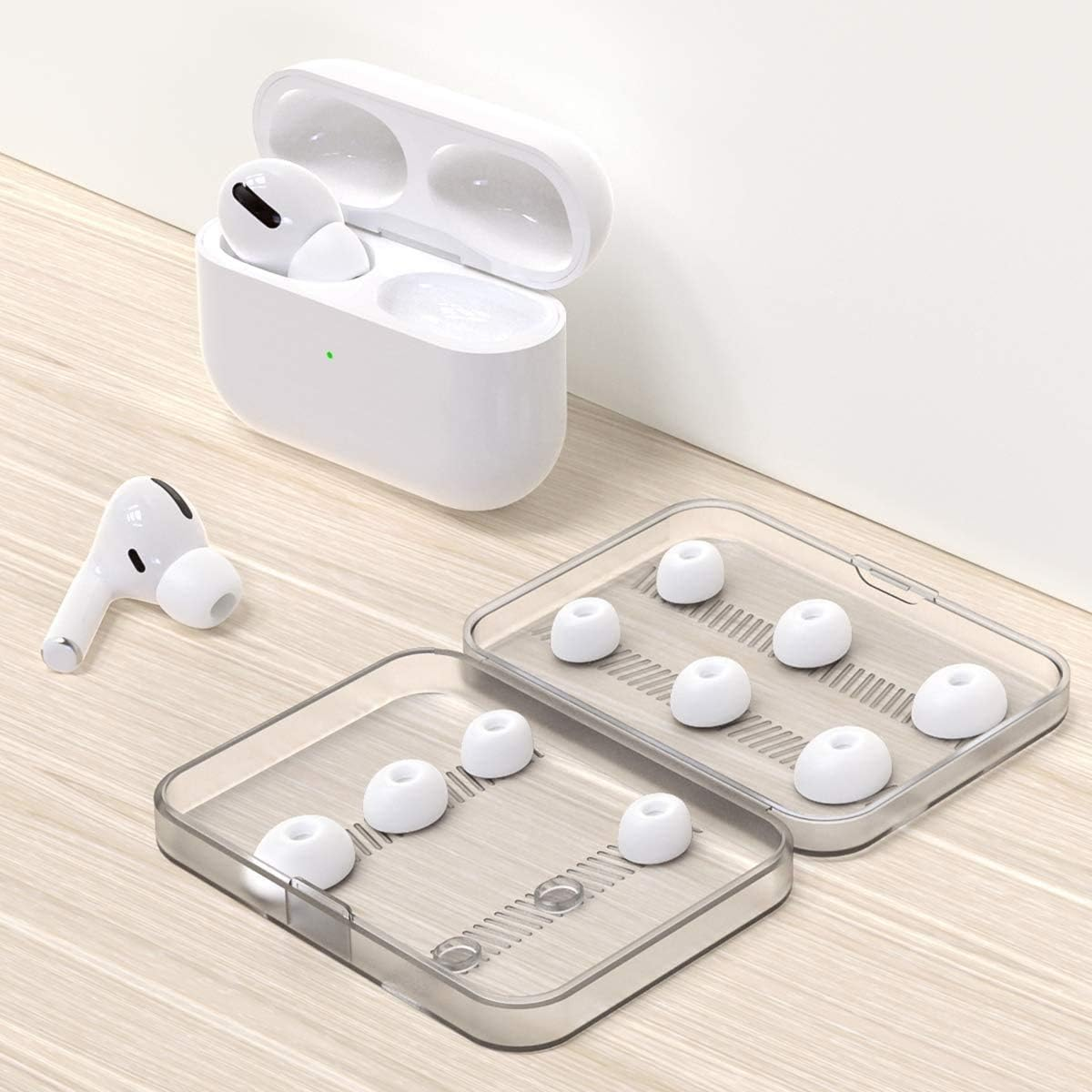 12 Pieces Replacement Ear Tips for Airpods Pro and Airpods Pro 2Nd Generation with Noise Reduction Hole, Silicone Ear Tips for Airpods Pro with Portable Storage Box And(S/M/L) (6 Pairs) – תמונה 6