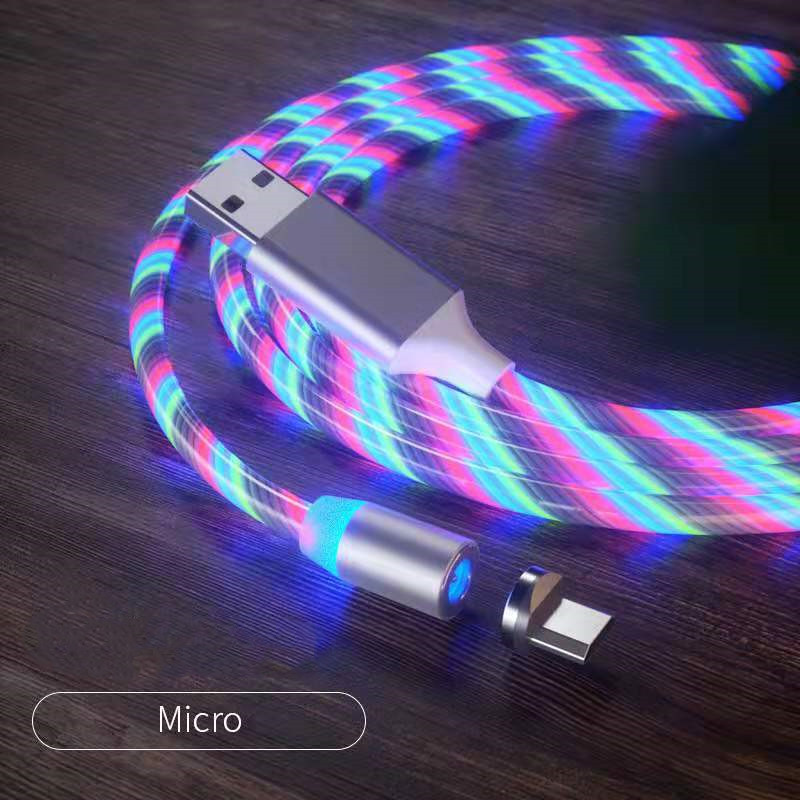 Magnetic Charging Cable Streamer Fast Charging Cable Lighting Micro USB Cable LED Magnet Charger Type-C Cable – תמונה 8