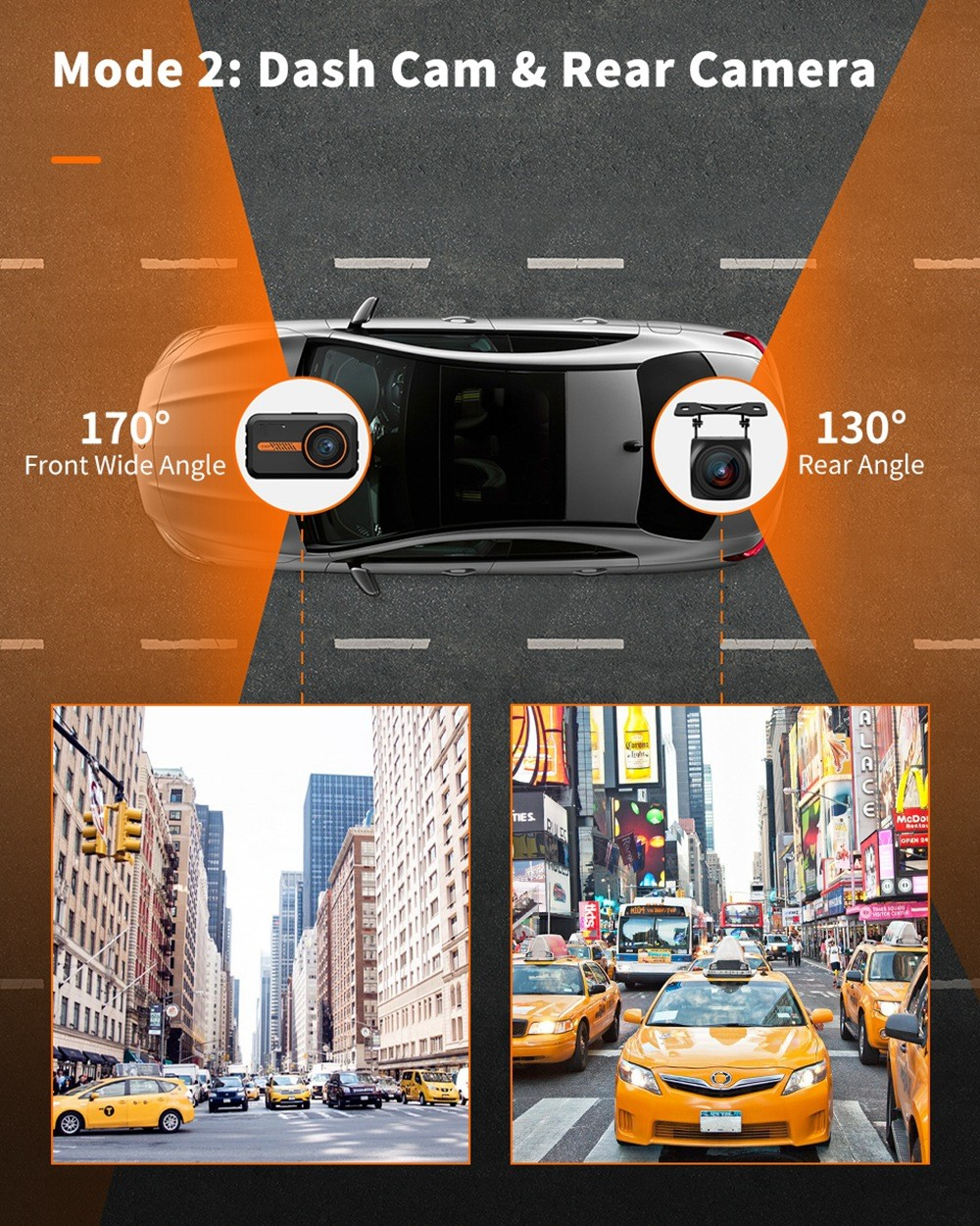 Dash Cam Front and Rear Car Camera Dual Dashcam 1080P FHD – תמונה 7