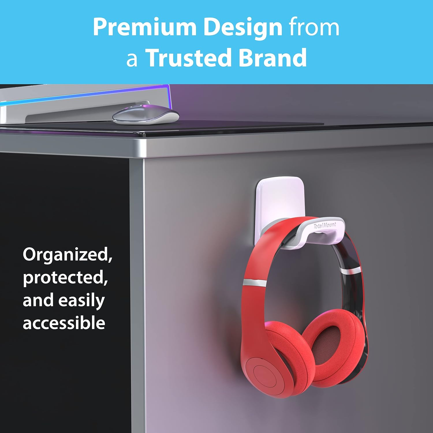 Headphone Holder – Hanger Won’T Damage Your Wall with Screws or Permanent Adhesive (Studio-Grade White – One Pack) – תמונה 5