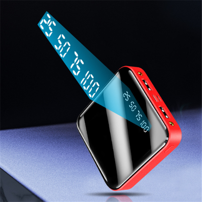 Mini Power Bank 20000 Mah Portable Mirror Digital Display Power Bank – תמונה 6