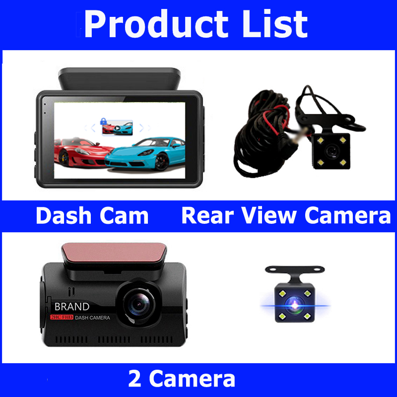 HD 1080P Driving Recorder 3 Inch Screen Car Front and Rear Dual Lenses – תמונה 5