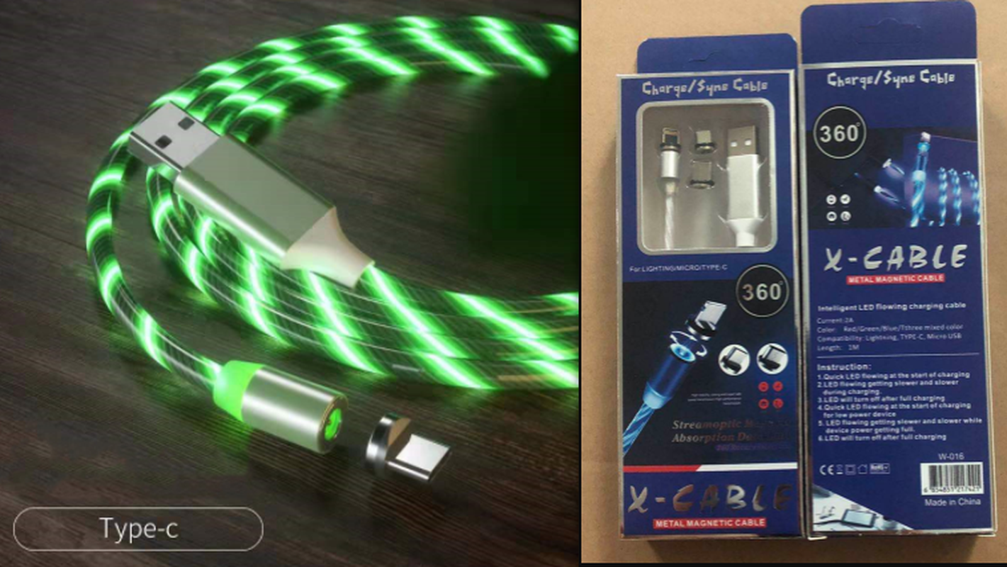 Magnetic Charging Cable Streamer Fast Charging Cable Lighting Micro USB Cable LED Magnet Charger Type-C Cable – תמונה 27