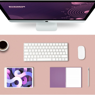 Large Office Leather Desk Mat, Mouse and Keyboard Pad, Computer and Laptop Mat, Desktop Protector and Cover, Writing Pad and Blotter (31.5"X15.7", Pink)