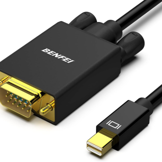 Mini Displayport to VGA Cable, 1.8M Thunderbolt to VGA Gold-Plated Cord Compatible for Macbook Air 2010-2017, Macbook Pro 2010-2015,Mac Mini 2010-2014, Surface Pro 1/2/3/4