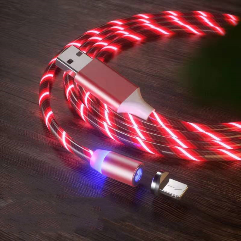 Magnetic Charging Cable Streamer Fast Charging Cable Lighting Micro USB Cable LED Magnet Charger Type-C Cable – תמונה 13