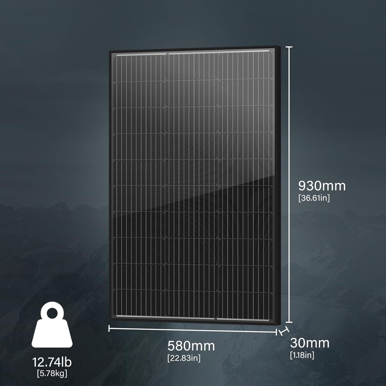 100 Watts Monocrystalline 100W 12V Solar Panel High Efficiency Mono Module RV Marine Boat off Grid – תמונה 2