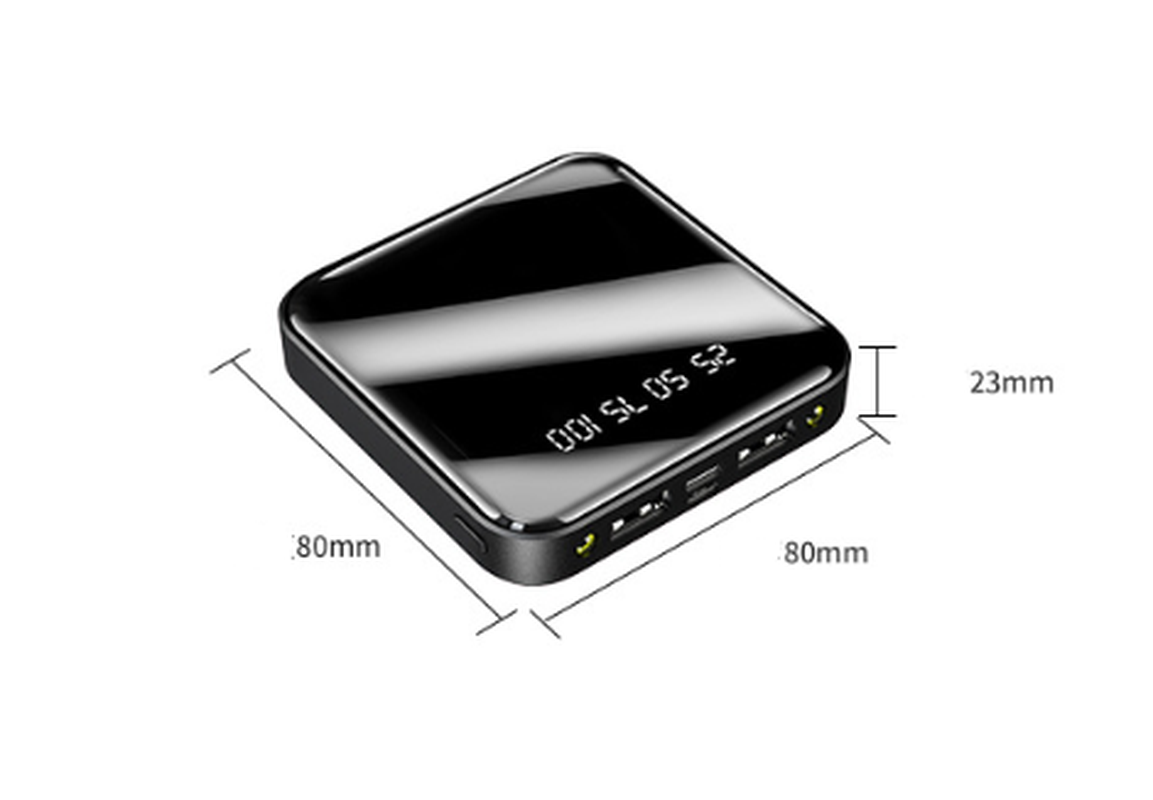 Mini Power Bank 20000 Mah Portable Mirror Digital Display Power Bank – תמונה 17