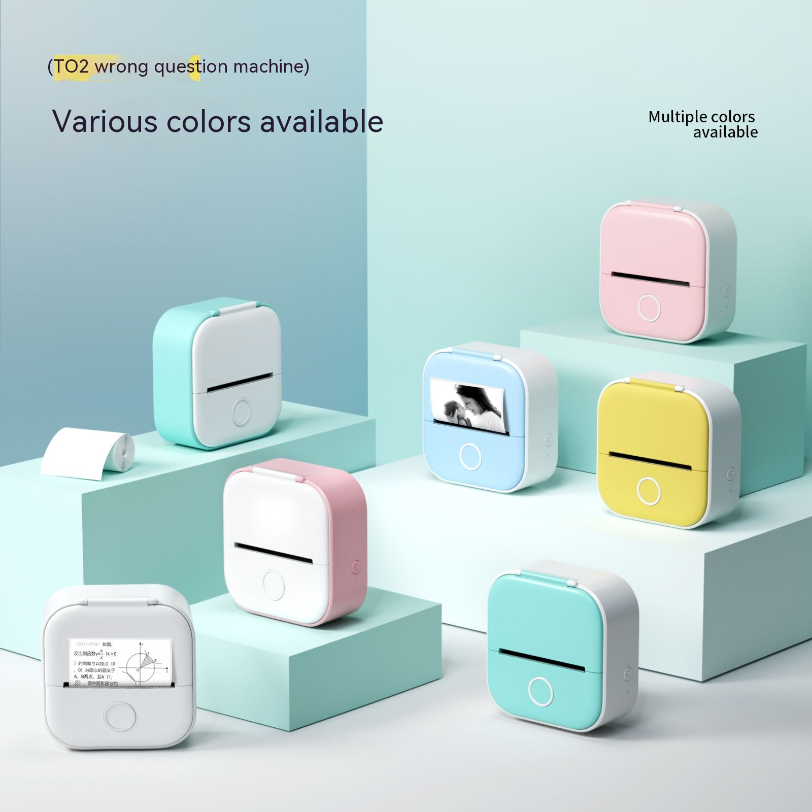 Portable Mini Thermal Label Printer Home Photo Printer Student Wrong Question Printer Bluetooth-Compatible Mini Label Printer Price Tag – תמונה 2