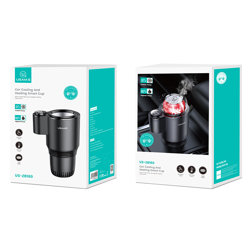 USAMS US-ZB160 Digital Display Smart Car Heating Cooling Cup Car Accessories – תמונה 7