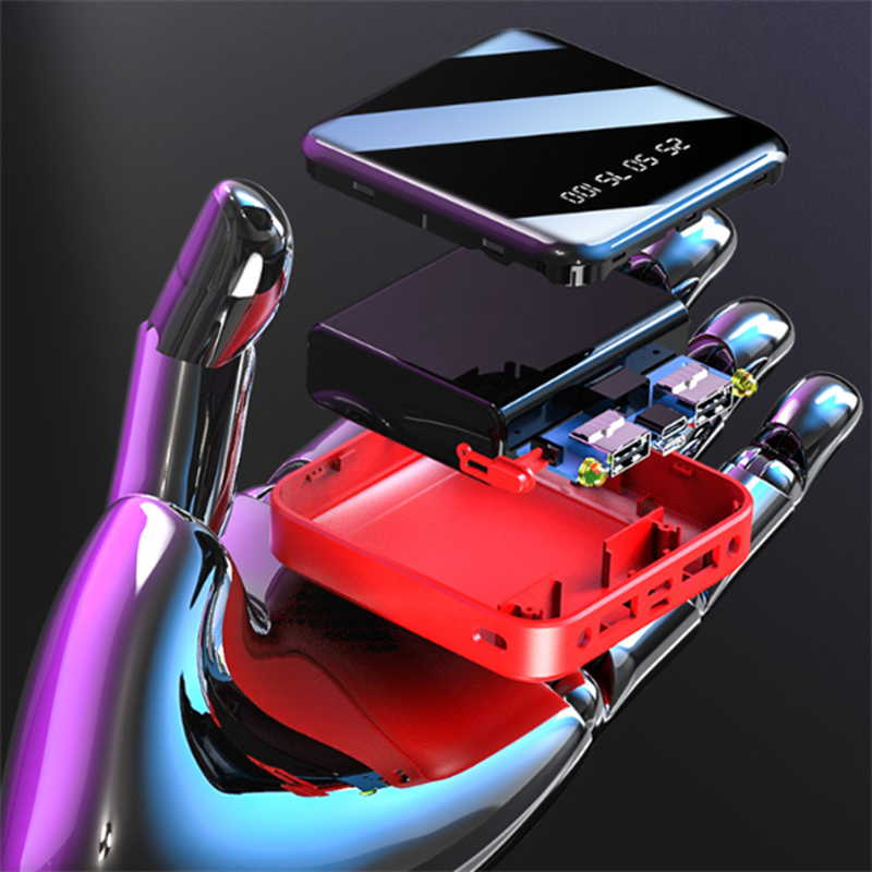 Mini Power Bank 20000 Mah Portable Mirror Digital Display Power Bank – תמונה 4