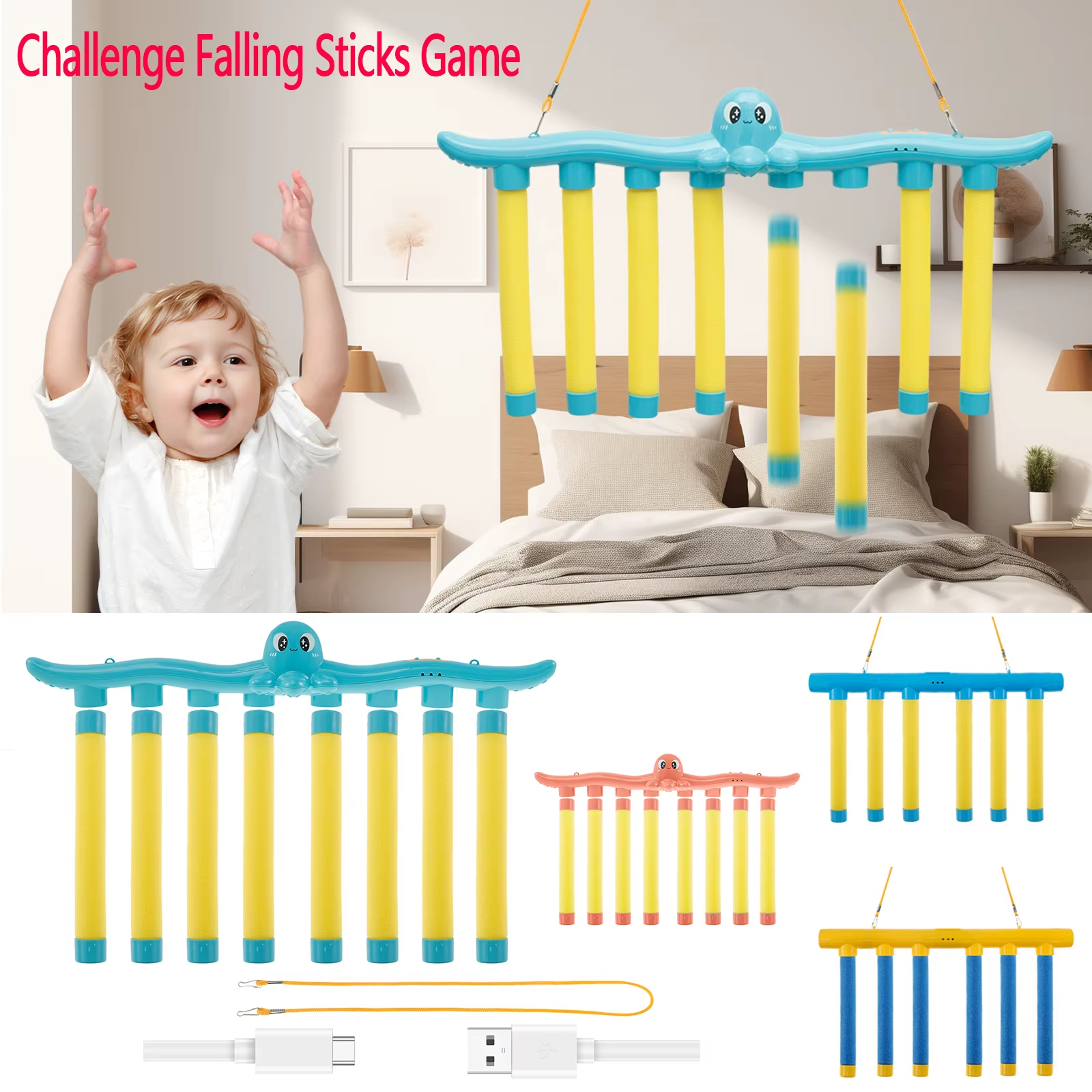 Challenge Falling Sticks Game Kids Stick Catching Toy Training Reaction Hand Eye Educational Parent-Child Interactive Toy Sports – תמונה 2