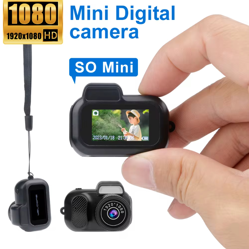 Retro Mini Camera with Screen Indoor Home Outdoor 1080P HD Portable Very Small Camera Video Support Holiday Gifts – תמונה 2