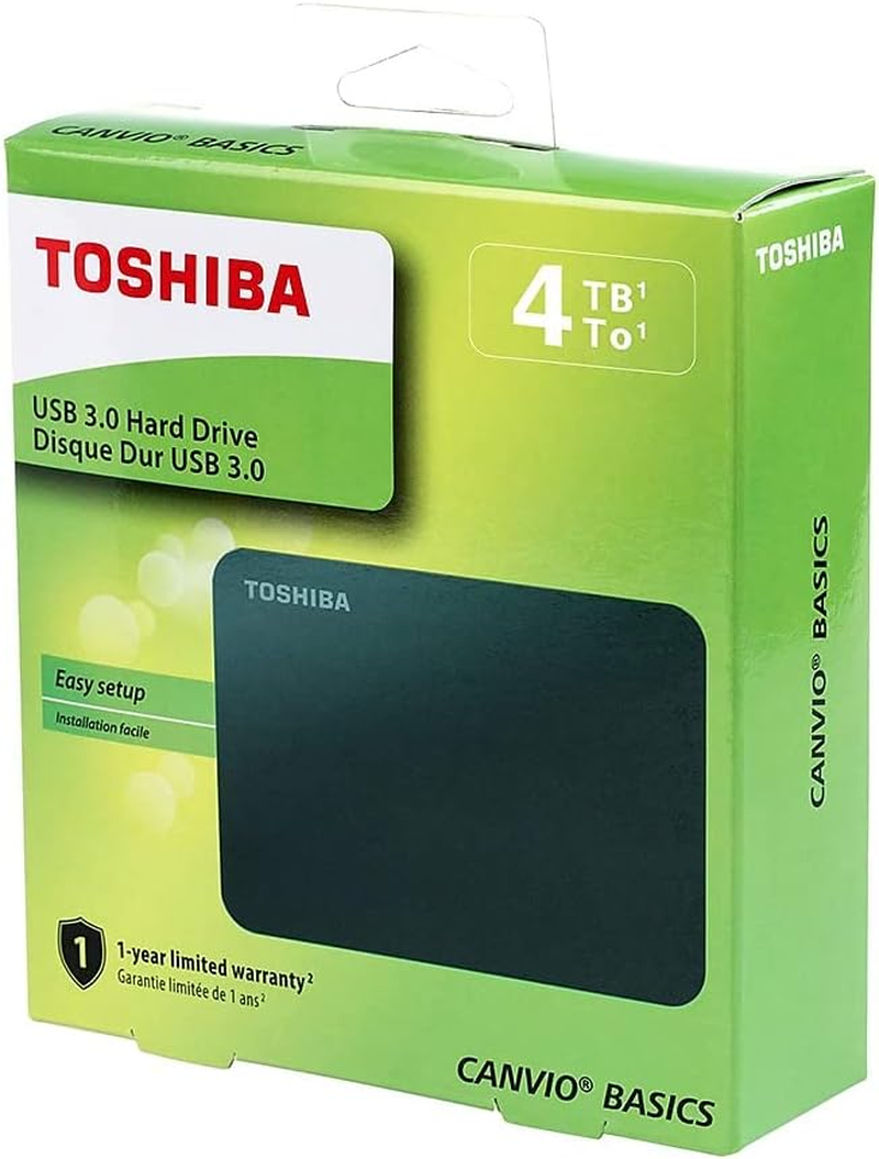 Canvio Basics 4TB Portable External Hard Drive USB 3.0, Black - HDTB440XK3CA – תמונה 5