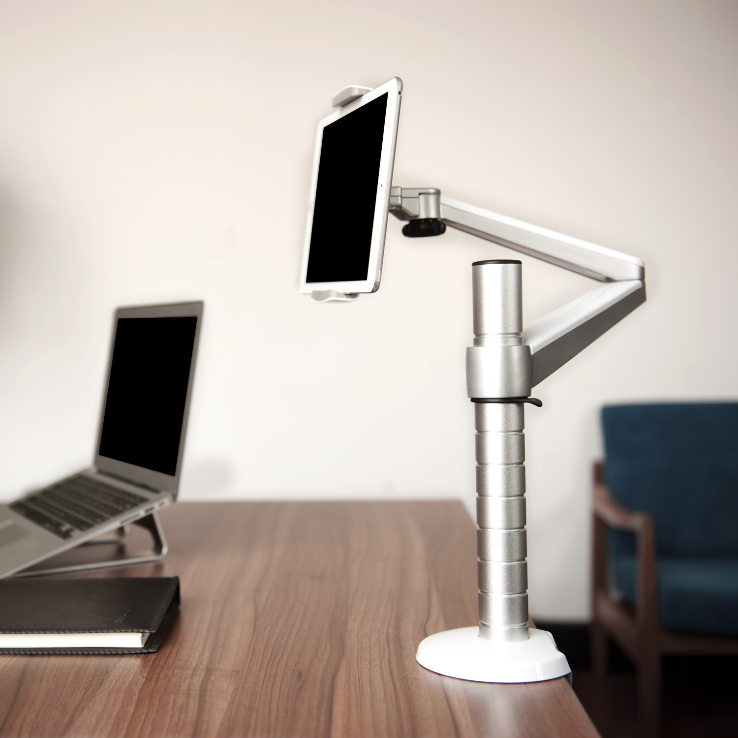 Aluminum Alloy Laptop Stand Double-Arm Office Lazy Tablet Stand – תמונה 5