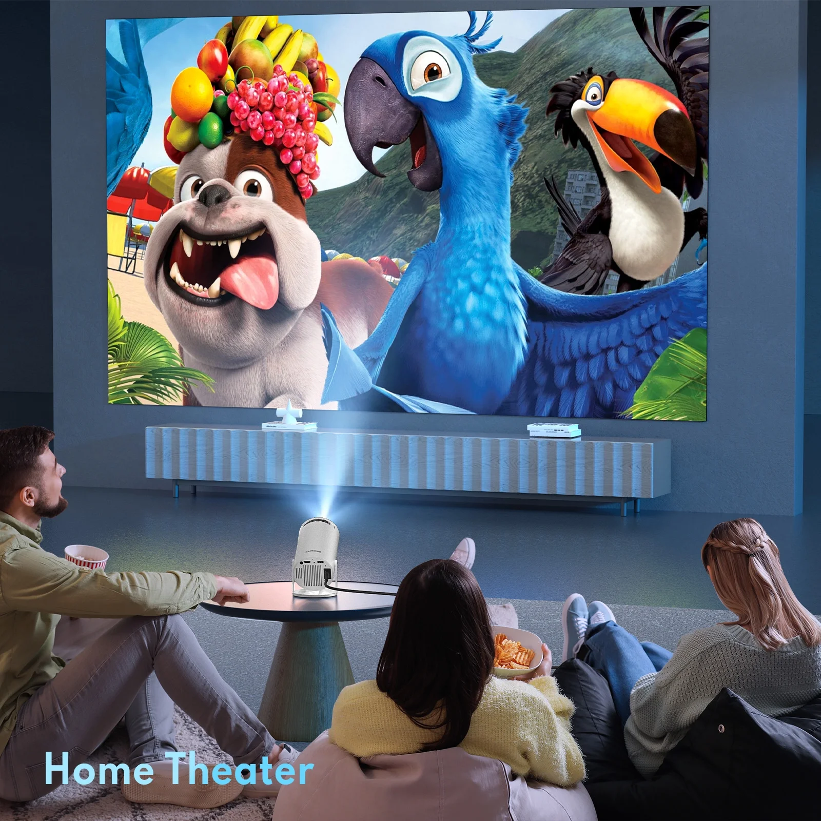Projector 4K 1080P Support, Mini Projector Smart for Movie Projection Compatible with Phone- White – תמונה 2
