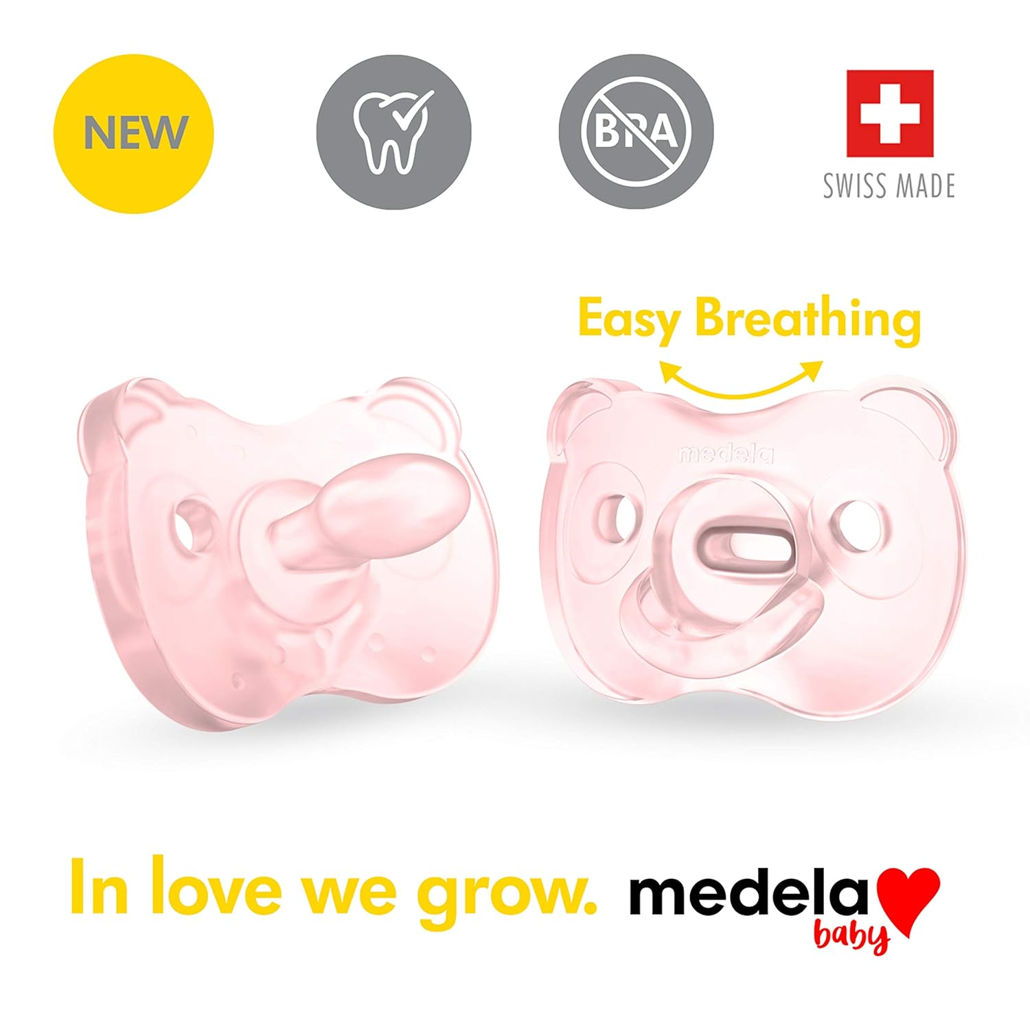 Baby Pacifier | 6-18 Months | Includes Sterilizing Case | 2-Count | Soft Silicone | Bpa-Free | Supports Natural Suckling | Pink – תמונה 3