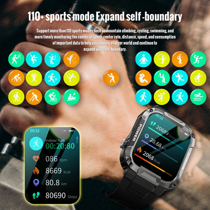 Full Touch Smart Watch Blood Pressure Oxygen MK66 Smart Watch Band – תמונה 3