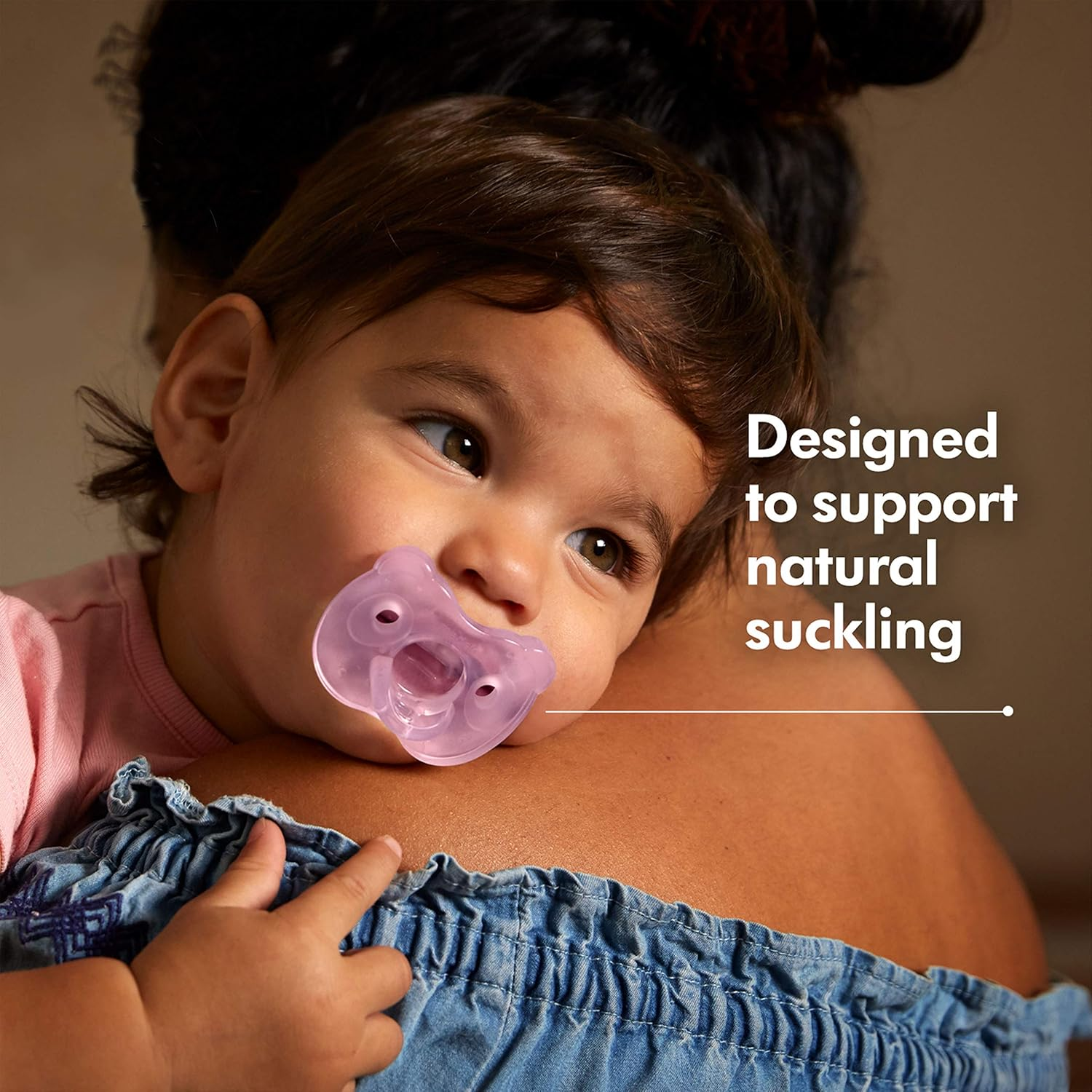 Baby Pacifier | 6-18 Months | Includes Sterilizing Case | 2-Count | Soft Silicone | Bpa-Free | Supports Natural Suckling | Pink – תמונה 2
